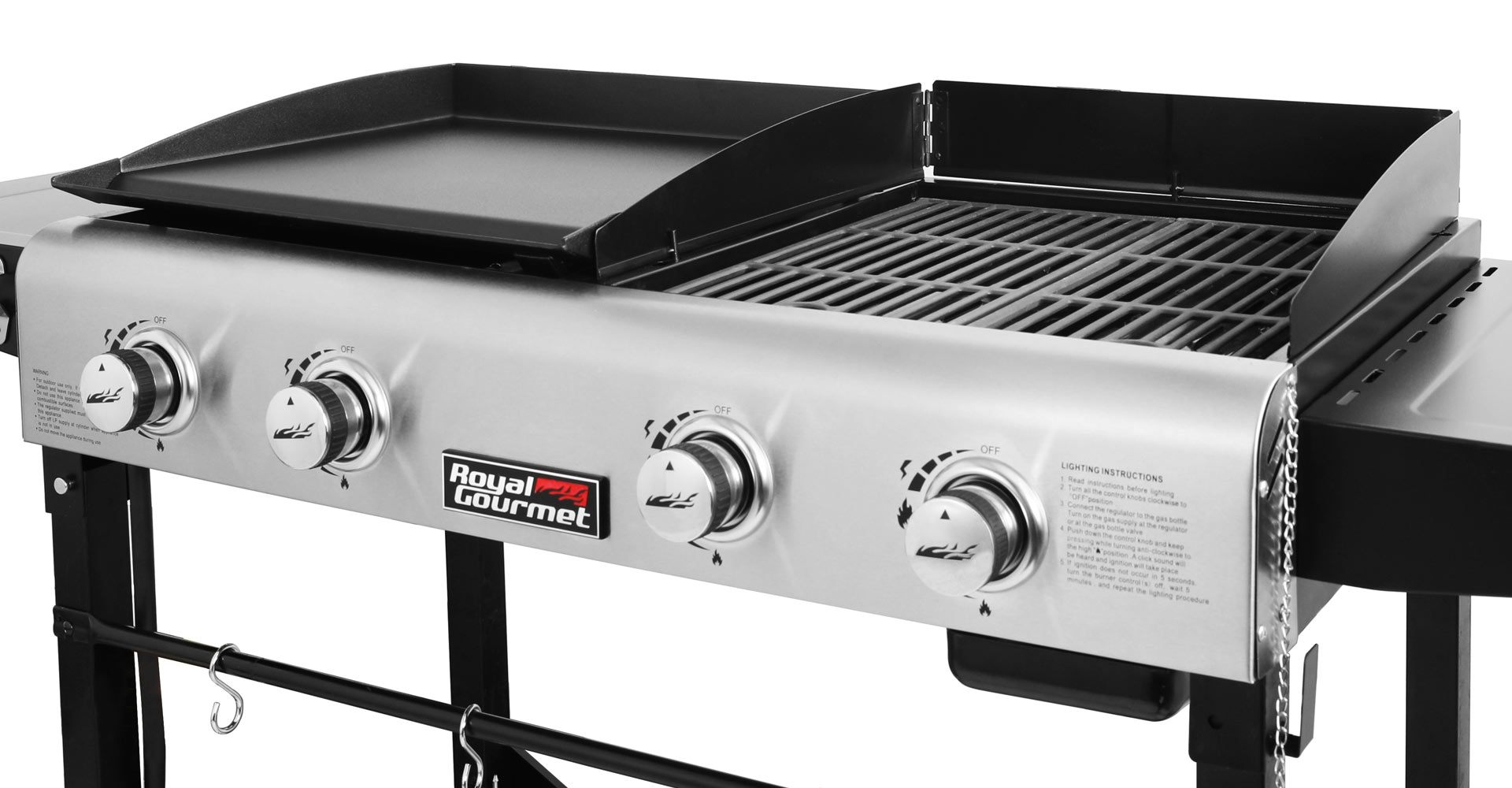 Royal Gourmet Gd401 Premium 4 Burner Folding Gas Grill And Griddle