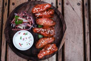 Grilled Chicken Drumsticks with Savory Caramel