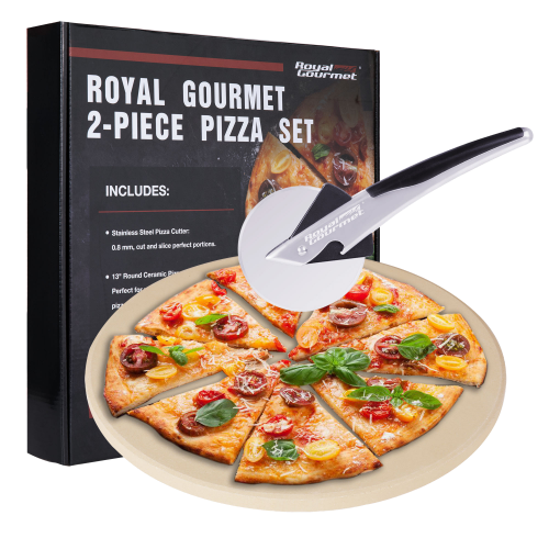 ROYAL GOURMET® KSF1305 2-PIECE PIZZA STONE SET
