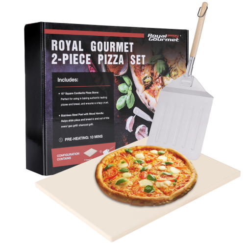 ROYAL GOURMET® KSF1507 2-PIECE PIZZA STONE SET